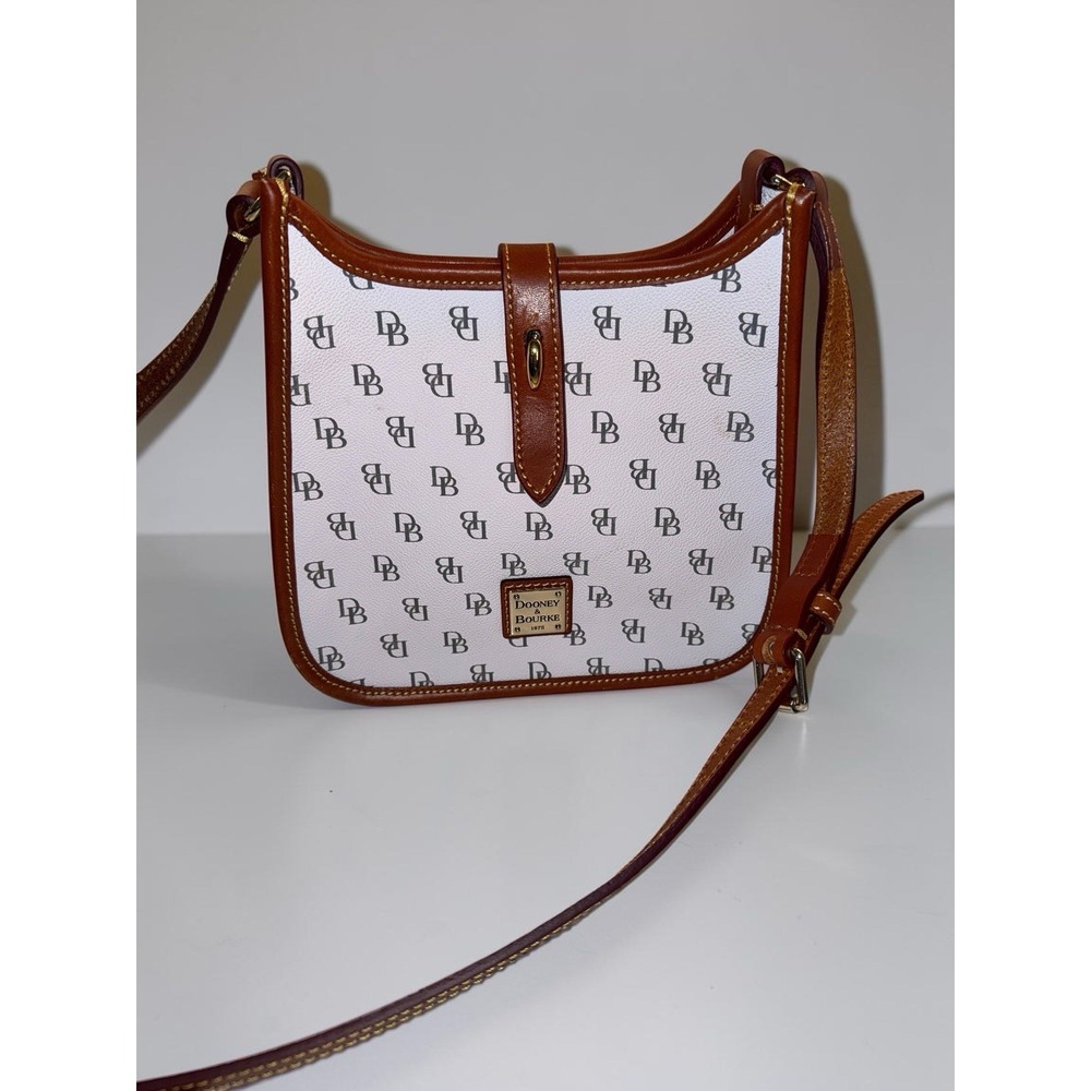 Dooney & Bourke Gretta Small‎ Messenger Leather Bag White DB Monogram Dust Bag